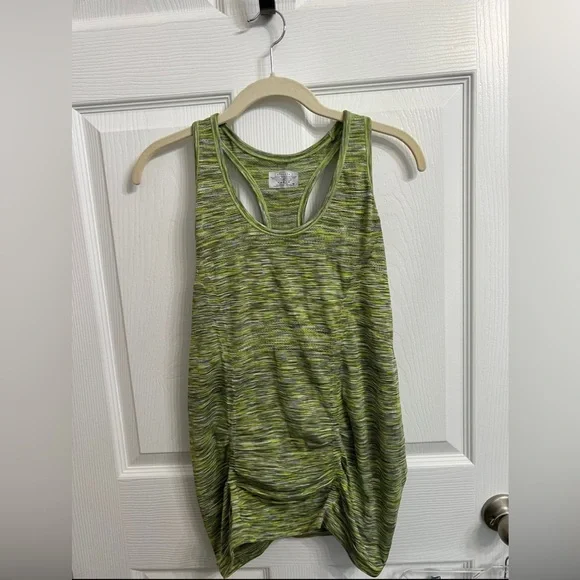 ATHLETA Fast Track Ruched Compression Tank Top Green Gray size medium - Picture 2 of 7